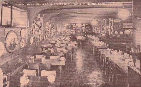 Interior Ship's Cabin Dan and Louis Oyster Bar Restaurant Portland Oregon