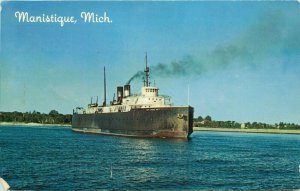1963 The Ann Arbor Railway Carferry Manistique, Michigan Vintage Postcard