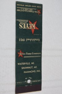 Keyes Molded Products Maine Indiana Advertising 20 Strike Matchbook Cover