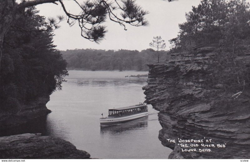 RP; WISCONSIN, 1930-1940's; The 'Josephine At The Old River Bed, Lower Dells