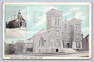 K1/ Cambridge Ohio Postcard c1910 2View First Baptist Church 324