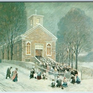 c1960s Bennington, VT Old St Easter Morning Mass Francis de Sales Church PC A240