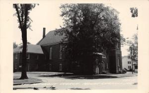 Mount Carrol Illinois~The Methodist Church~Sign in Yard~Vintage RPPC-Postcard