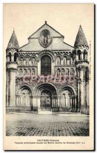 Old Postcard Poitiers West Main Facade of Notre Dame la Grande