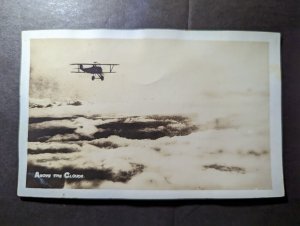 Mint USA Early Aviation RPPC Postcard Above The Clouds