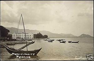 malay malaysia, PENANG, Municipality, Panorama 30s RPPC