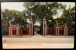 Vintage Postcard 1907-1915 Gate of '77 Harvard College, Cambridge, Massachusetts