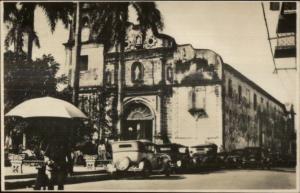 Panama City Street View Church & Plaza c1930s Real Photo Postcard