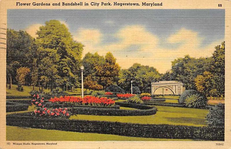 Flower Gardens, Bandshell in City Park Hagerstown, Maryland MD