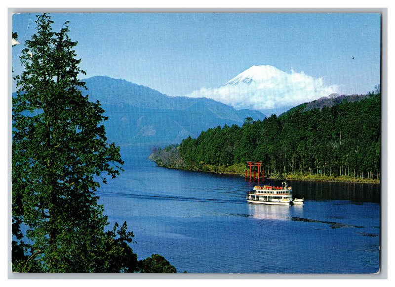 Postcard Japan Fuji-Hakone National Park Mt Fuji Lake Ashi Continental View Card 