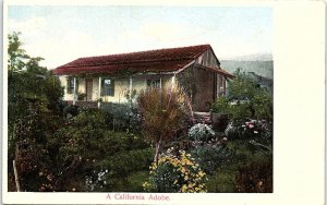 c1910 CALIFORNIA A CALIFORNIA ADOBE HOME UNPOSTED POSTCARD 41-260