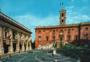 Vintage Postcard Roma The Capitol Building Grounds Monument Rome Italy