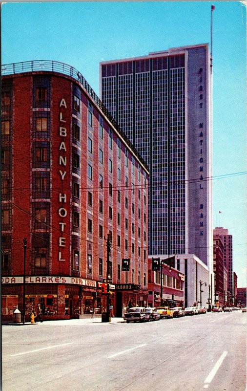 Vtg Seventeenth Street Financial District Old Cars Denver Colorado CO Postcard