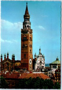 c1970s Cremona, Italy Il Torrazzo Tower Cityscape Rooftops Chrome 4x6 PC M20