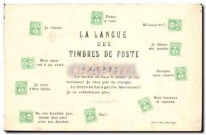 Old Postcard The language of Swiss Post stamps