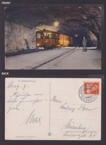 SWITZERLAND 1922, Vintage postcard, Jungfrau Railway, posted