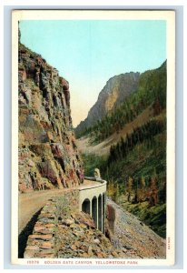 1915-20's Golden Gate Canyon Yellowstone Park Wyoming Bridge Postcard P60