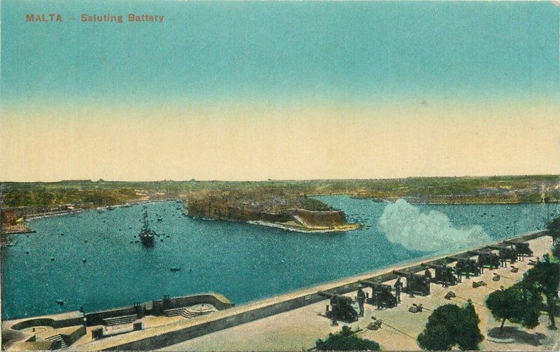 Post card Malta Saluting Battery