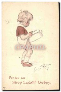 Old Postcard Fun Children Pot Advertisement Syrup Laxative Gobey