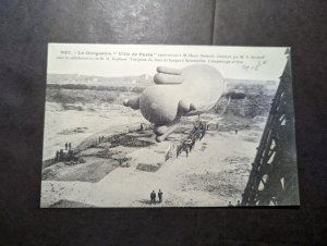 Mint France Postcard Dirigible Airship Ville De Paris Zeppelin French Aviation