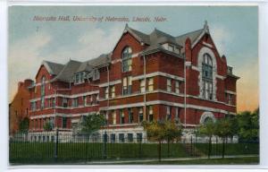 University of Nebraska Hall Lincoln NE 1910c postcard