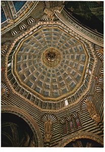 Postcard Siena Interno Del Duomo La Cupola The Dome Interior The Cupole Italy