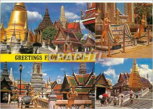 Modern Postcard Greetings from Thailand Different Corners Inside Wat Phra Kae...