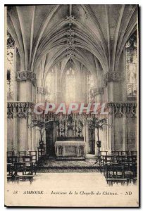 Postcard Old Amboise Interior of the Chateau Chapel