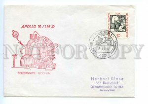 494689 GERMANY 1972 year Apollo 16 Bochum special cancellation SPACE COVER