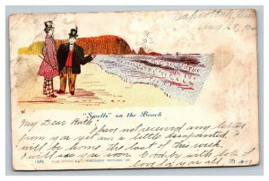 Vintage Early 1900's Humorous Postcard Swells on the Beach POSTED