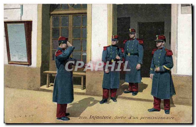 Postcard Old Army Infantry out of & # 39un licensee