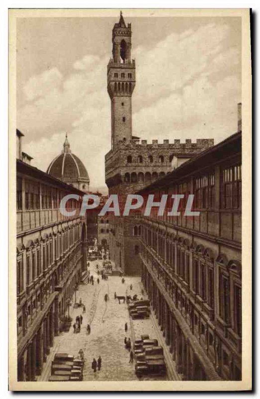 Old Postcard Firenze Portici degli Uffizi