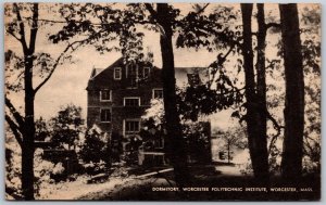 Vtg Massachusetts MA Worcester Polytechnic Institute Dormitory 1940s Postcard