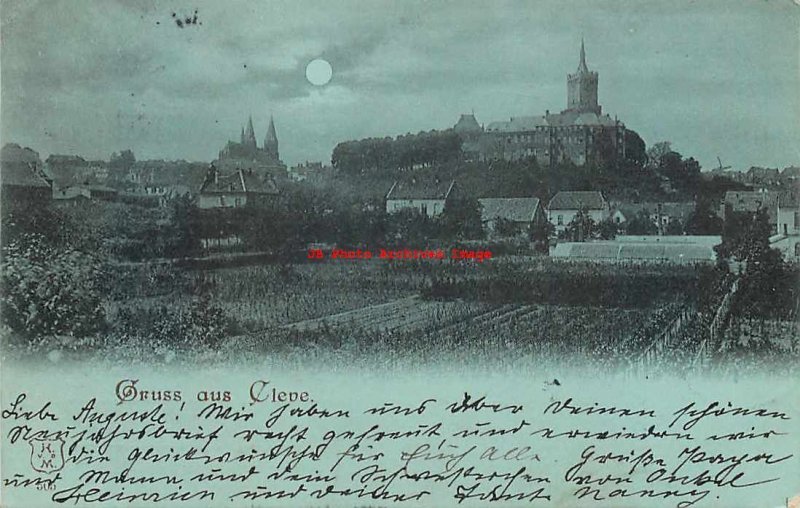 Germany, Cleve, Gruss aus, Night Scene, H.o.m.M No 505 