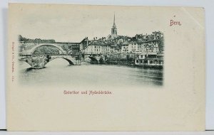 Suisse Bern Unterthor und Nydeckbrucke c1899 Postcard G14