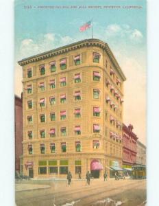 Divided-Back BANK BUILDING Stockton California CA E5087