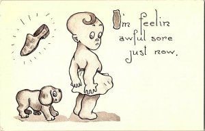 I'm Feelin Awful Sore Just Now Vintage Comic Postcard Standard View Card