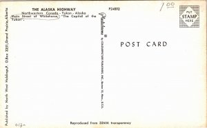 Postcard YT Whitehorse Alaska Highway Main Street Classic Cars 1970s S102