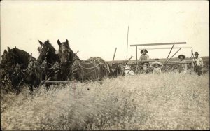 Farming Horse Drawn Machinery CRISP IMAGE RPPC c1910 Publ Waterloo Iowa