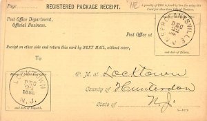 Registered Package Receipt Mail Related 1888 PU missing stamp 