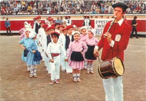 Postcard Tipico Vasco Chistularis folk costumes