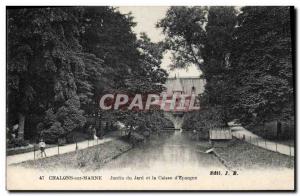 Old Postcard Chalons sur Marne Bank Garden Jard and Caisse d & # 39Epargne