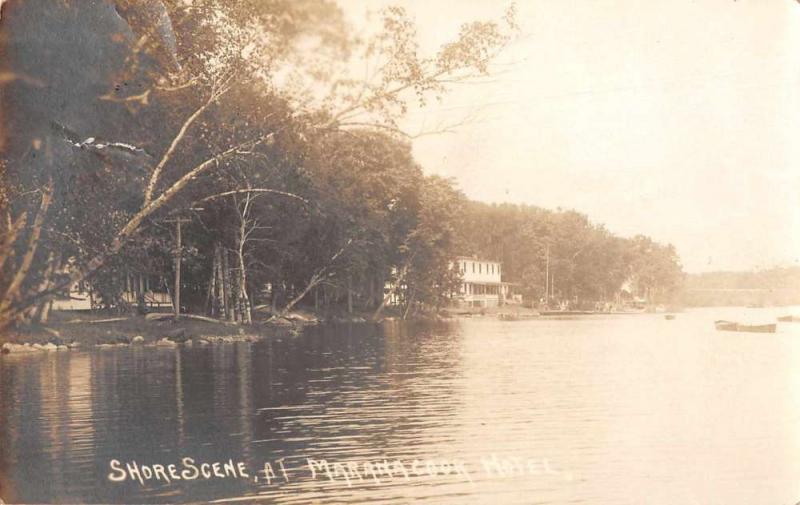 Kennebec Co Maine shore scene Maranacook Hotel real photo pc Z42647