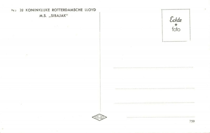 D.M.S Sibajak Rotterdam Lloyd RPPC 05.32
