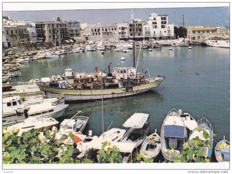 Harbor, Sail Boats, House Boats, Fishing Boat, KYRENIA, Cyprus, 50-70´s