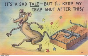 COMIC; 1930-40s; Mouse with Tail in trap, It's a Sad Tale - But I'll Keep My...