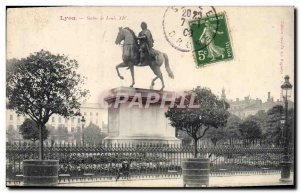 Old Postcard Lyon Statue of Louis XIV