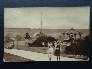 Kent CHATHAM Victoria Gardens shows Bandstand c1920 RP Postcard by W.N. Eastgate