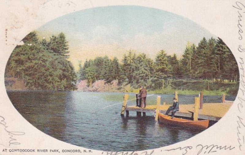 New Hampshire Concord Fishing At Contoocook Park 1912