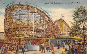 Palisades New Jersey Amusement Park Cyclone Roller Coaster Postcard AA71077